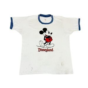 Vintage Mickey Mouse Walt Disney Ringer T-Shirt Large Classic